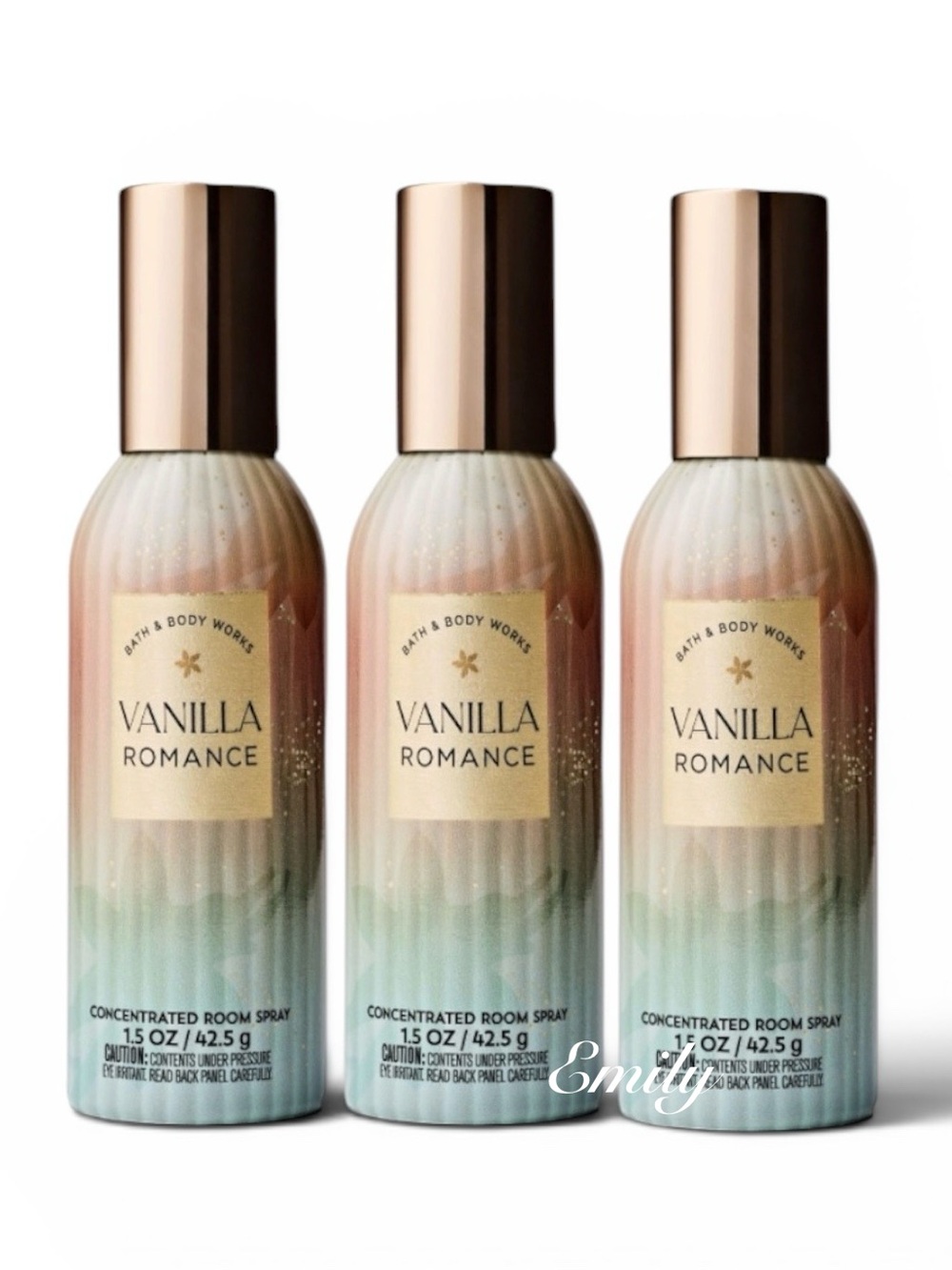 3X Bath & Body Works VANILLA ROMANCE concentrated Room Sprays